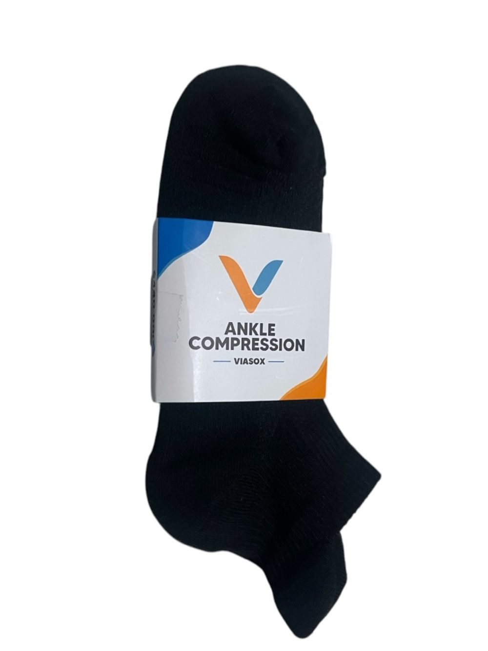NWT Viasox Unisex Black Ankle Compression Socks | Size S/M